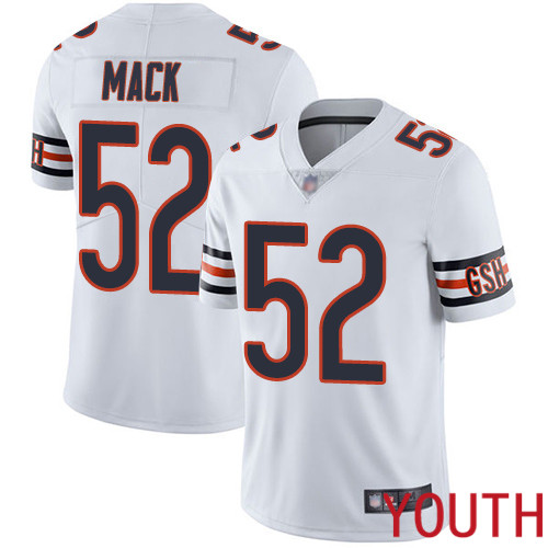 Chicago Bears Limited White Youth Khalil Mack Road Jersey NFL Football #52 Vapor Untouchable->youth nfl jersey->Youth Jersey